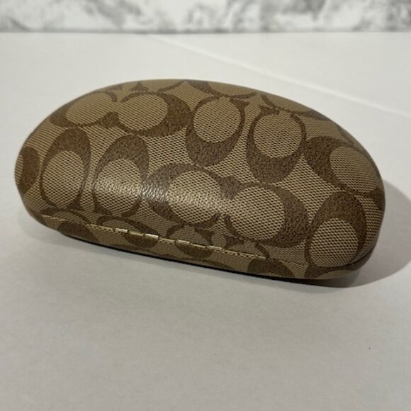 Coach Glasses Case Brown & Brown Velvet Interior Hard Shell Authentic Designer - Picture 2 of 7